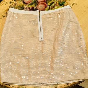 🎁NWT Cache Sequin Cream Skirt ‎ 12🎁